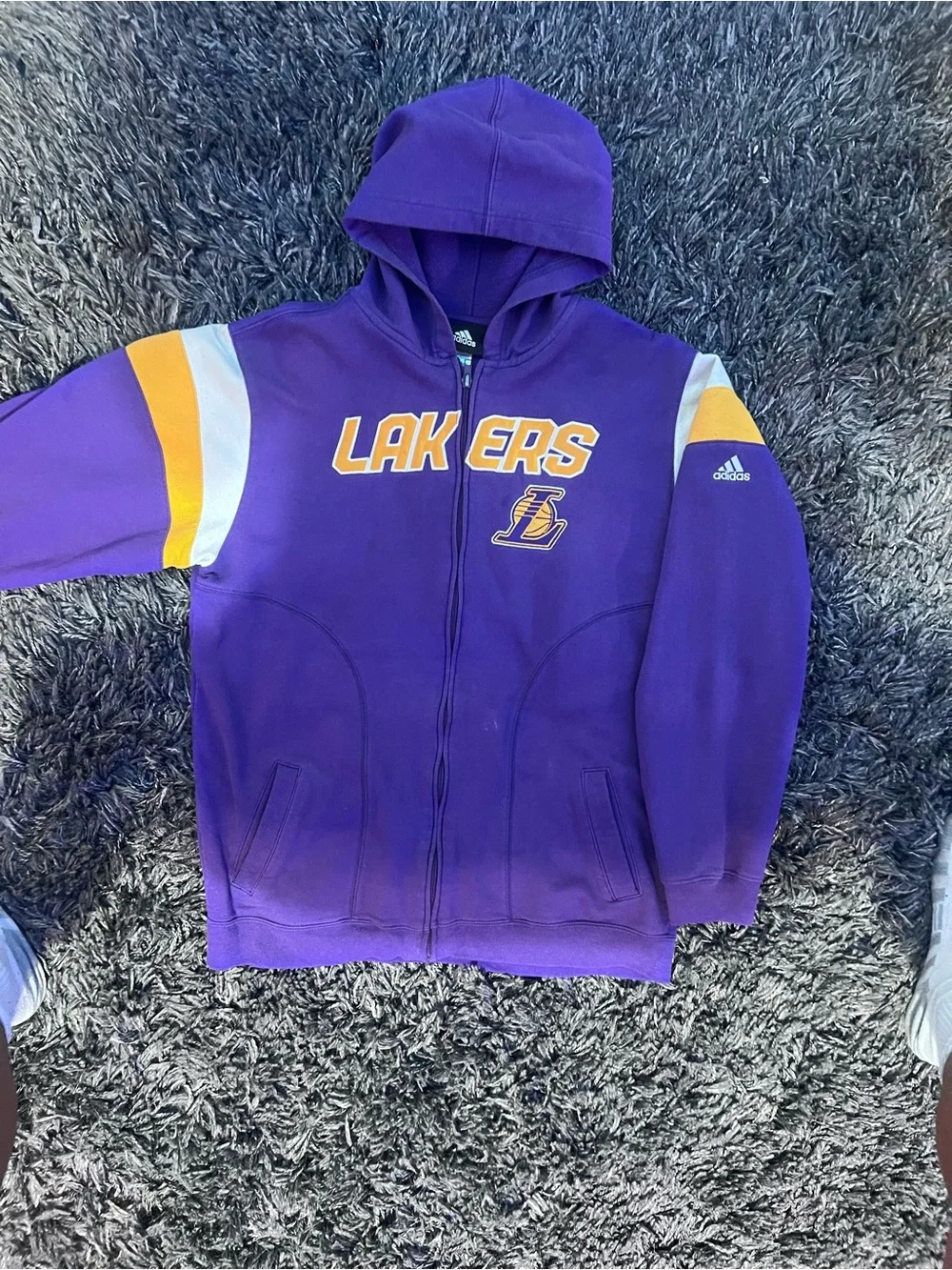 adidas Purple and Yellow Los Angeles Lakers Zip up